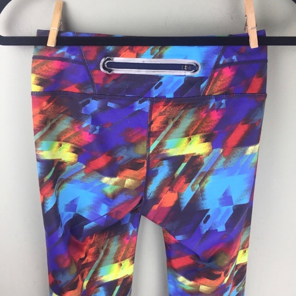 Athleta Colorburst Sonar Rainbow Print Compression Leggings Size XS - Picture 5 of 14